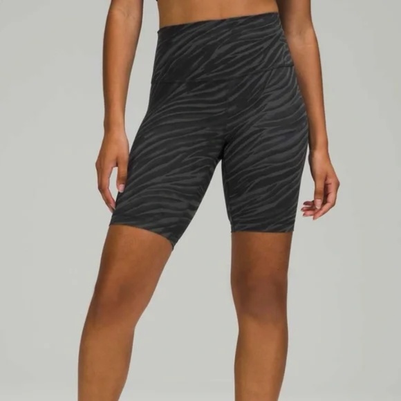 Lululemon Align Bike Short 8" Le Tigre Camo Deep Coal Multi Size 4 Nulu - Picture 1 of 8